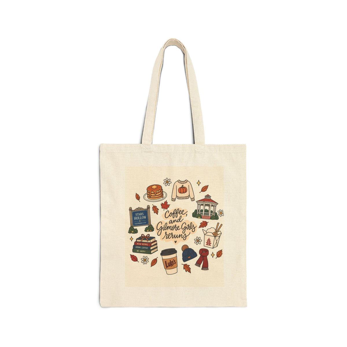 Cozy Coffee and Bakery Illustration Tote Bag | Canvas Market Tote