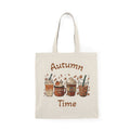 Autumn Time Pumpkin Spice Drinks Tote Bag | Fall Coffee Illustration